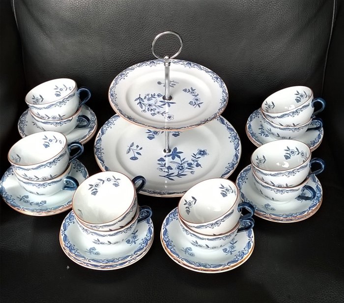 Rörstrand Ostindia East Indies - Rare Etagere 2-layer and 12 high coffee cups and saucers (25) - Earthenware
