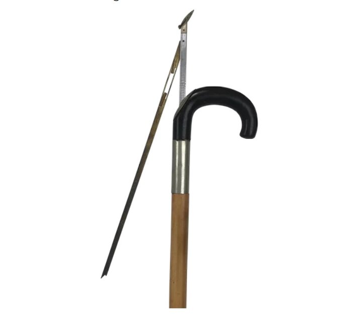 系統桿：馬測量手杖 - 帶可伸縮測量桿的手杖，用於測量馬 - 竹, 銅 - 20世紀