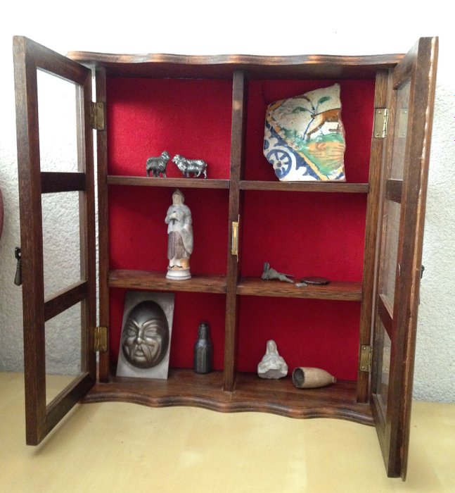 Small Display Cabinet With Surprising Collection Glass Wood