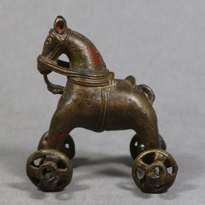 Tempelleksak, häst - Brons - Indien - Tidigt 1800-tal