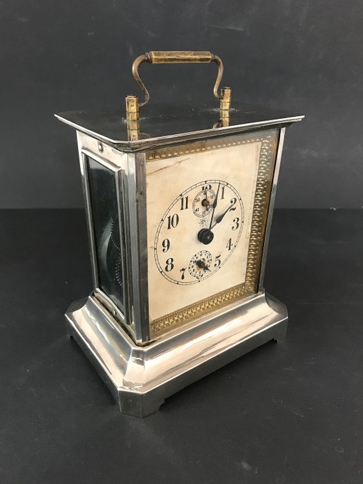 Horloge de table allemande Junghans avec boîte à musique - Cuivre - Début du XXe siècle