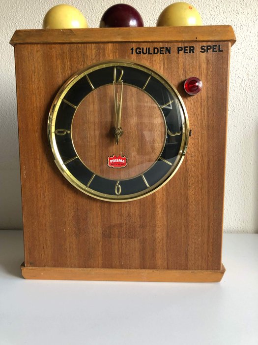Prisma - Billiards clock (1) - Wood and metal