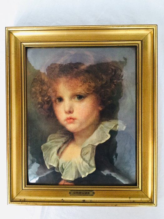  Jean-Baptiste GREUZE (1725 - 1805) __ “Jeune Garçon” - Emaux helca - Escena de retrato romántico esmalte