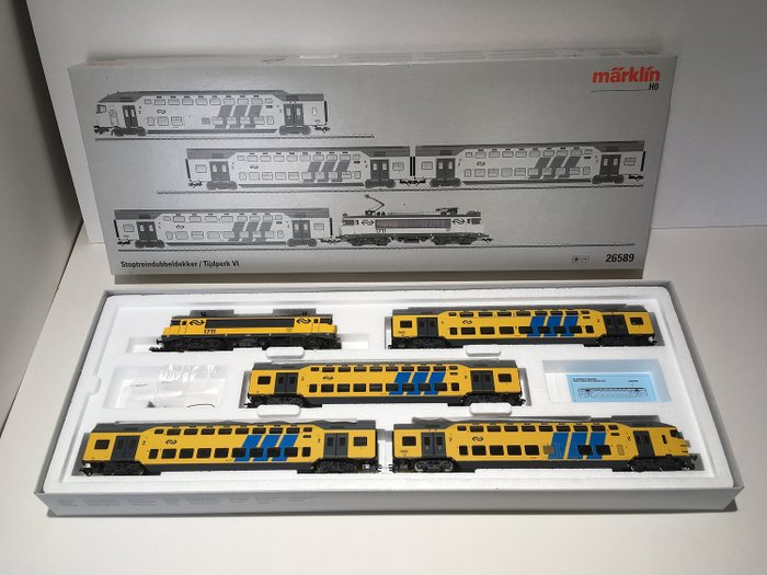 Märklin H0 - 26589 - Tågset - E-loc 1700-serien med 4 bilar med dubbeldäck - NS