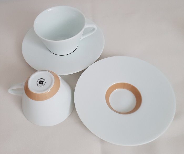 Căni de cafea și farfurioare Espresso: 6x de Andree Putman și 4x de Walküre (10) - Porțelan