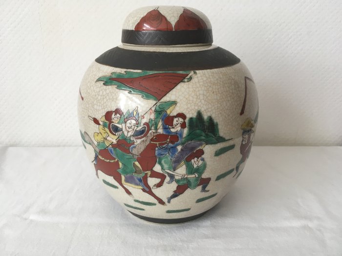 Ginger jar fedéllel (1) - Nanking - Porcelán - Kína - Early 20th century
