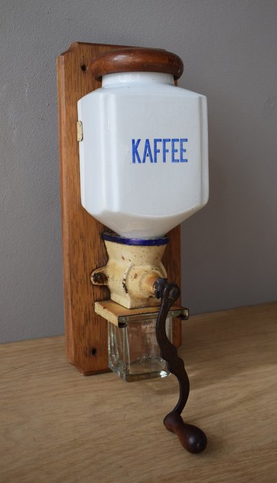Leinbrock - Rare antique coffee grinder - Porcelain, cast iron