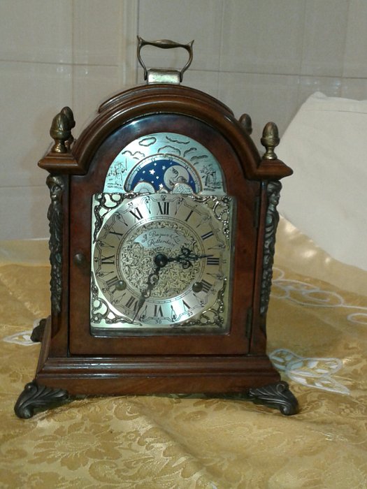 A.BAZUIN & ZN ROTTERDAM - Antico orologio da tavolo. - Legno, Metallo bronzato, oro, Vetro.