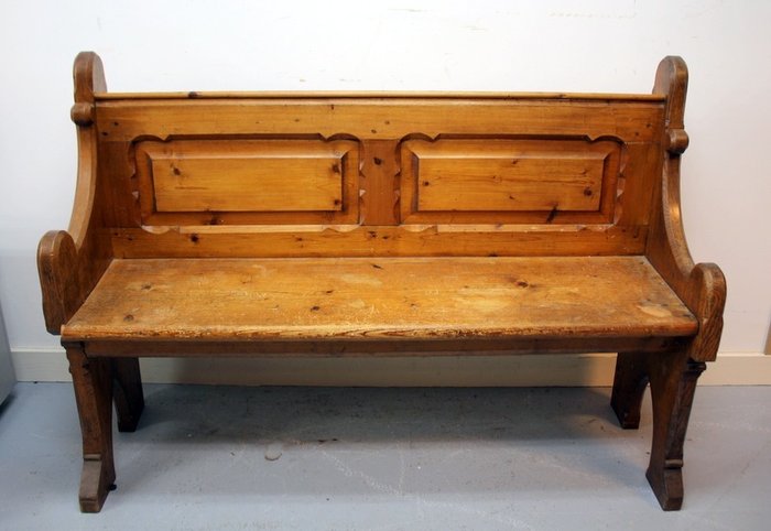 Wooden pew with pinned construction - Oak - 19th century