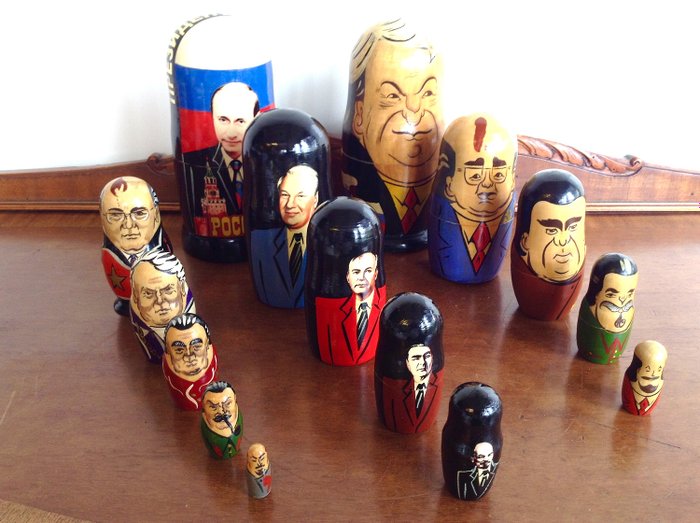 Matryoshka Russian Presidents - Wood