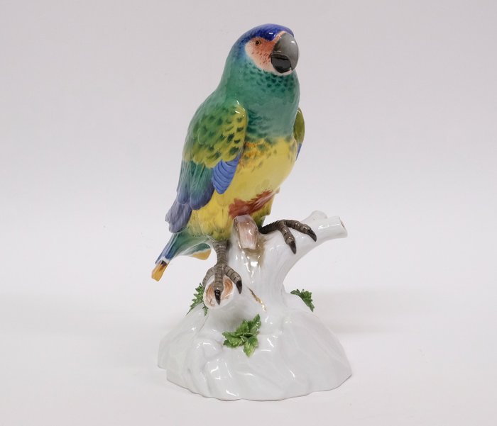 Meissen - Grote papegaaienfiguur - Porselein