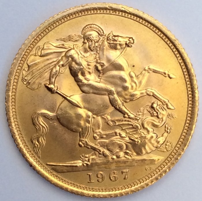 Marea Britanie - Sovereign 1967 Elizabeth II  - Aur