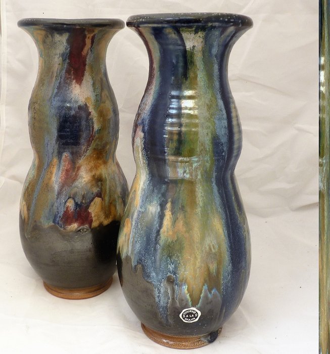 Roger Guerin - Bouffioulx - Vasen (2) - Keramik Grès Steinzeug