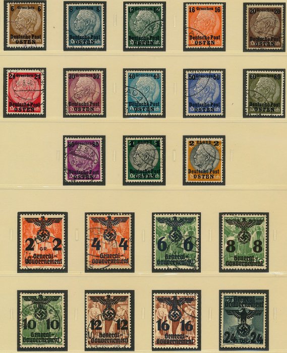 Generalgouvernement 1939/1945 - Complete quality collection on SAFE album pages mit dem guten Satz Michel 14 - 39
