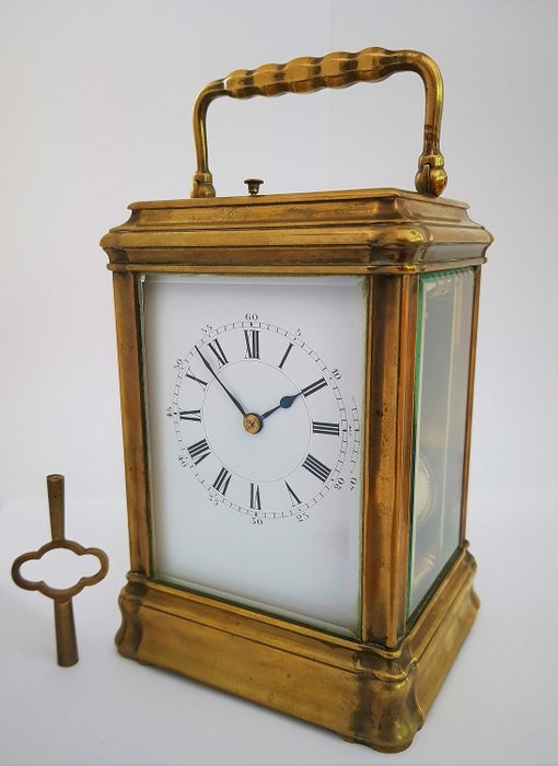 Reloj carruaje - Henry Jacot - Bronce dorado - siglo XIX