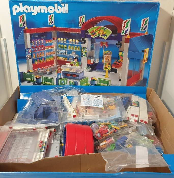 Playmobil - n°3200 Très rare  - Butik PLAYMOBIL N°3200 Marchand  / Supérette  Vintage  2002 Avec Boite & Notice  - 2000-nu