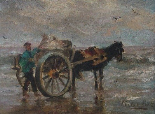 M. Ottee - possibly A. van Gilst (1898-1982) - Shell fisherman