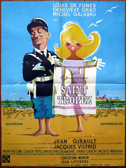 Louis De Funes - Orignal French Movie poster - LE GENDARME DE SAINT-TROPEZ 