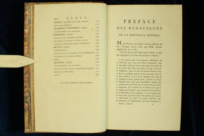 Francois Mariet Arouet De Voltaire Jean Michel Moreau Oeuvres Completes De Voltaire Kehl Edition Tres Grand Papier Velin 17851789