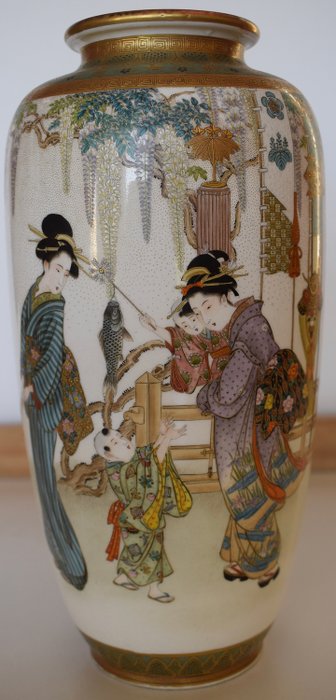 花瓶 - 瓷 - Fabulous Satsuma Vase by Kinkozan Sobei - 日本 - Meiji period (1868-1912)