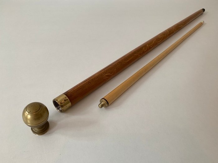 隱藏的台球桿的拐杖 - 木, 黃銅