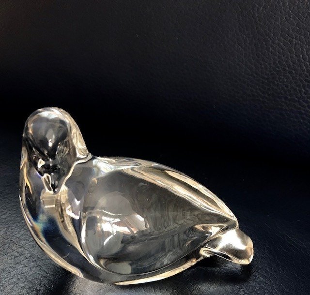 The Sorss - Cristalleries du Val Saint Lambert, Seraing, Belgium - 'sitting pigeon' crystal pigeon - Crystal