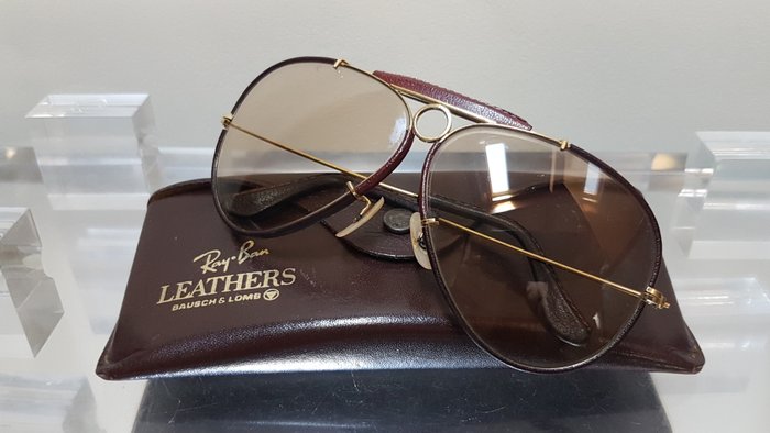 ray ban shooter leather