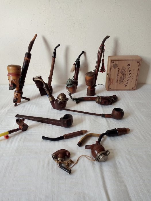 Pipes anciennes, y compris Reading de Luxe, St. Wolfgang, Bruyere - Bois, Cuivre, Laiton