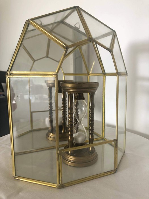 Glass Display Cabinet With Rear Wall Mirror Brass Glass Brass