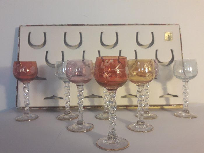 Cristallerie Hartzviller - Liquor Glass Service (Port) X 8 pieces - Crystal of Lorraine