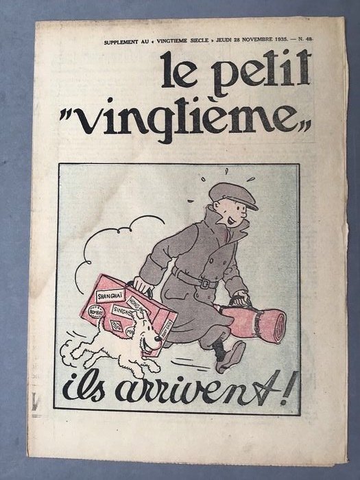 Le Petit Vingtième, Tintin 48 - « Ils Arrivent..... » - Softcover - Eerste druk - (1935)