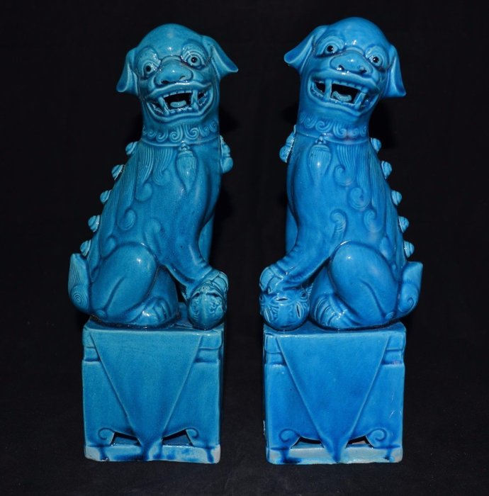 Foo dog, Chiński lew - Porcelana - Foo dogs - Chiny - Druga połowa XX wieku
