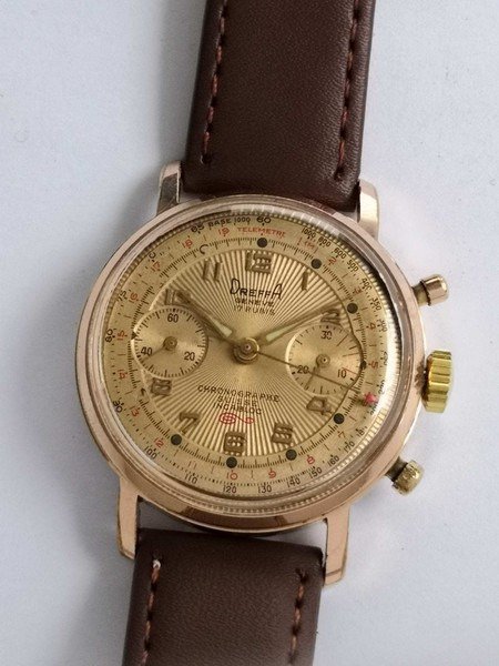 Dreffa - Vintage Chronograph VALJOUX 92 Column Wheel srew back Textured Dial - Heren - 1950-1959