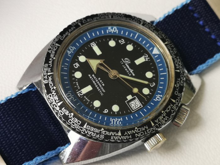 DIMETRON  - Vintage "World Time" Diver Watch - Men - 1970-1979