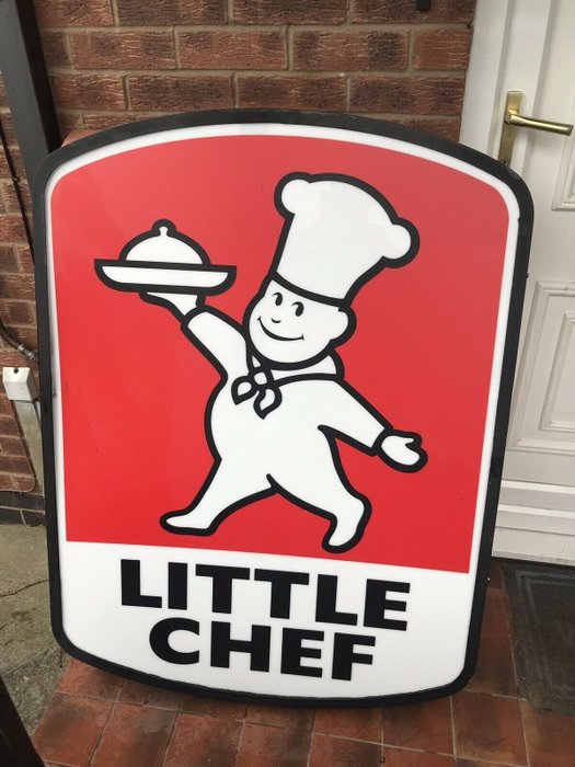 Rare - Genuine Little Chef Illuminated Sign - Fast Food - Señal (1) - Art Déco - Metal y acrilico