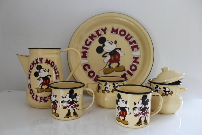 Disney - Démons & Merveilles - Emaille koffie / theeservies Mickey Mouse - (1990)