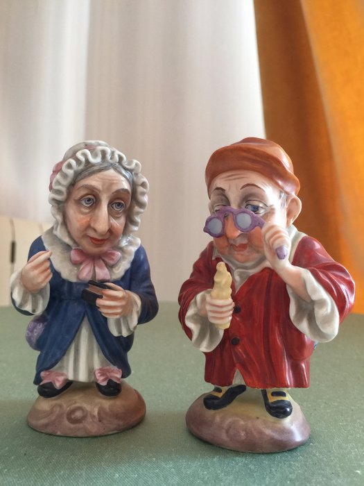 Ginori Capodimonte - Figurine(s), Caramogi couple (2) - Porcelain
