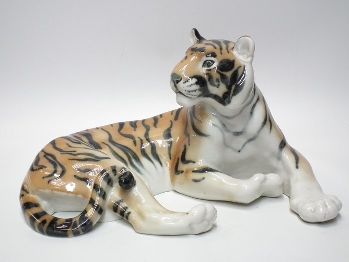 LFZ ( ЛФЗ - Leningrad Porcelain Factory) - Figurka, Tygrys - Porcelana