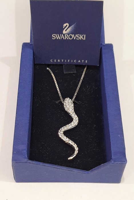 Swarovski crystal Snake Necklace - Rhodium plated