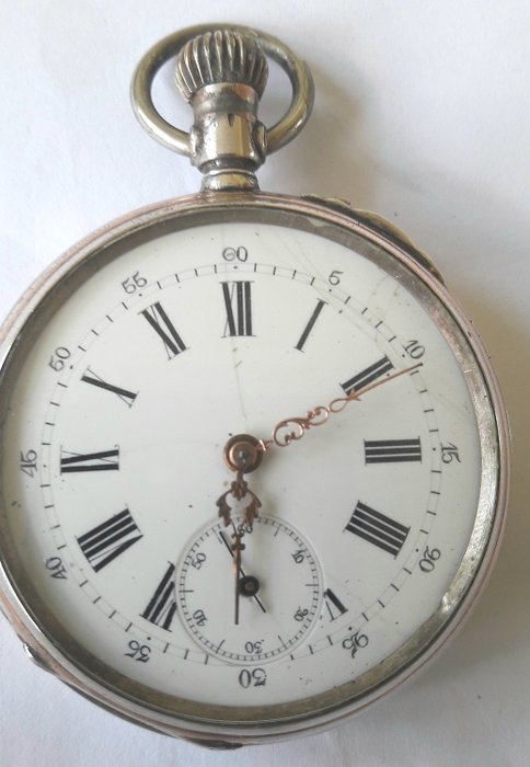 Ancre Spiral Breguet 15 Rubis 800 silver - Pocket Watch - 男士 - 1850-1900