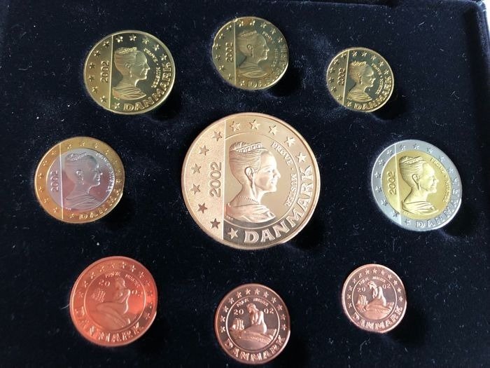 Dánia - 2002 Euro coin collection Probeset - Ezüst