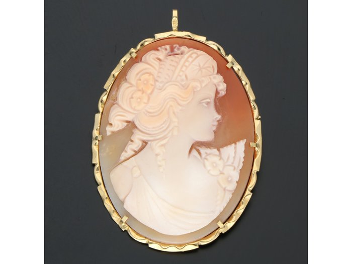 Giovanni Apa - 18 carats Or - Broche, Pendentif Camée