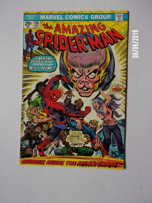 Amazing Spider-man 138 - Madness means.....The Mindworm - Eerste druk - (1974)
