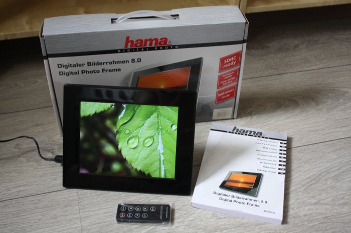 Hama Digital Photo Frame 8.0 - 帶遙控器，電源和原裝盒