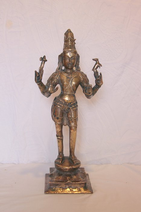 Skulptur Figur Bronze Heilige Kuh Nandi Südostasien Indien