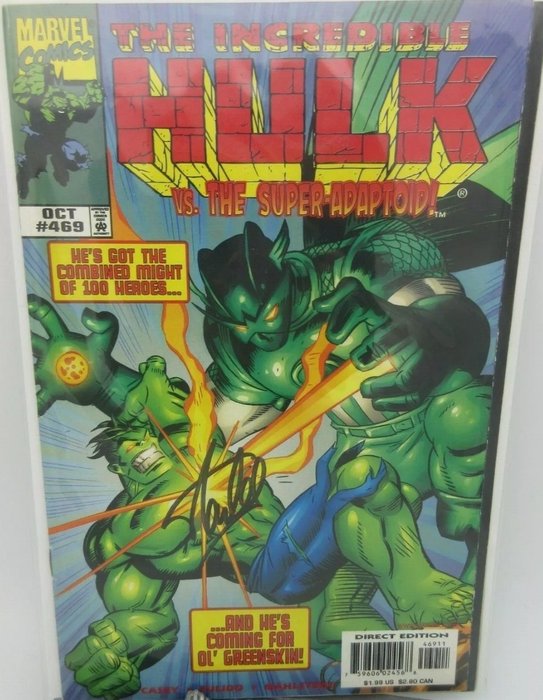 The Hulk - Marvel comics #469 - The Incredible Hulk vs the Super-Adaptoid - signed by Stan Lee - Geniet - (1998)