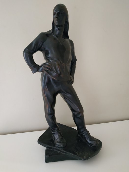 Constantin Meunier (1831-1905) - 塑像, “安特卫普港的小码头工人” -  51厘米 - 现实主义 - 石膏 - Late 19th century