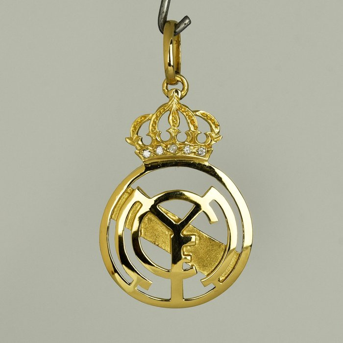 Real Madrid CF - 18 carati Oro giallo - Pendente - 0.05 ct Diamante