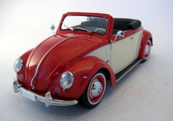 K&K Models - 1:18 - Volkswagen Hebmueller Cabriolet 1949 (With Softtop) Red/White - Limited Edition - Mint Boxed
