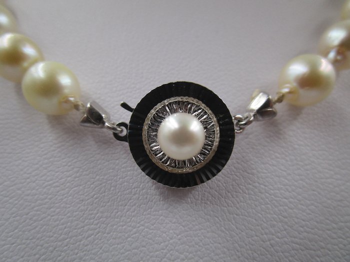 JKA Collier / Perlenkette Ø 7mm - 835 Akoya pearls, Ασημί - Κολιέ Μαργαριτάρι